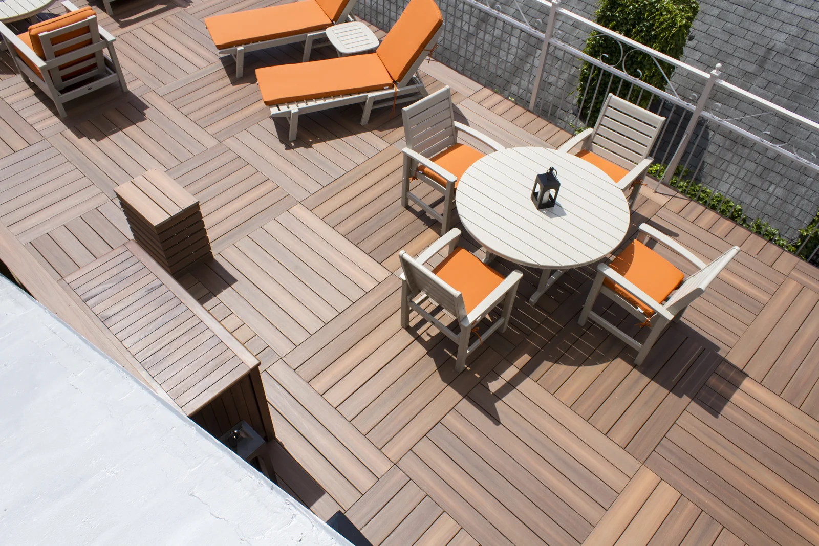 Composite rooftop deck aerial by City Decks New York.